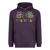 Plum mardi gras skeleton hands Heavyweight Hoodie - CowGirlArtShop