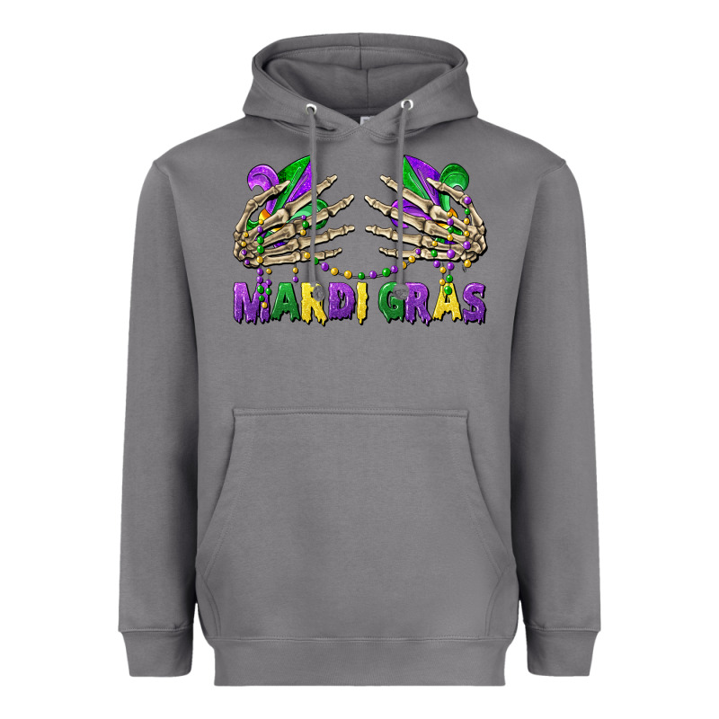 Mardi Gras Skeleton Hands Heavyweight Hoodie by CowGirlArtShop | Teevron