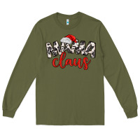 Army Green Mama Claus Long Sleeve Tee - MaliasSmallBusiness