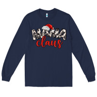 Navy Mama Claus Long Sleeve Tee - MaliasSmallBusiness