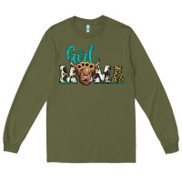 Army Green girl mama Long Sleeve Tee - JahusDesignShop