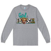 Heather Grey girl mama Long Sleeve Tee - JahusDesignShop