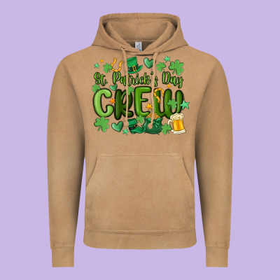 St.patrick's Day Crew Vintage Hoodie Designed By Maliassmallbusiness