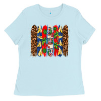 Baby Blue dominican republic brushstrokes Ladies Tee - AdoDesignShop