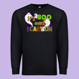 Say Boo And Scary On Premium Sweatshirt Designed By Cowgirlartshop