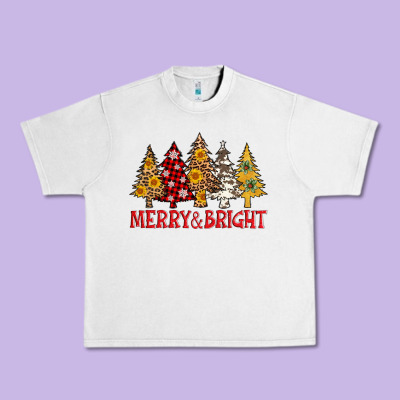 Merry And Bright Leopard Christmas Trees Urban Heavy Tee Designed By Adodesignshop