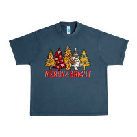 Midnight Navy merry and bright leopard christmas trees Urban Heavy Tee - AdoDesignShop