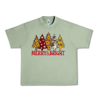 Oil Green merry and bright leopard christmas trees Urban Heavy Tee - AdoDesignShop