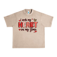 French Oak i wear my heart on my sleeve Urban Heavy Tee - MaliasSmallBusiness