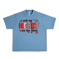 Pebble Blue i wear my heart on my sleeve Urban Heavy Tee - MaliasSmallBusiness