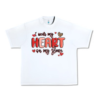 White i wear my heart on my sleeve Urban Heavy Tee - MaliasSmallBusiness