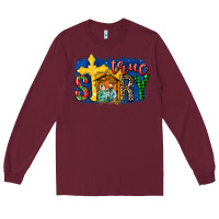 Burgundy True Story Holy Family Long Sleeve Tee - MaliasSmallBusiness