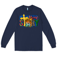 Navy True Story Holy Family Long Sleeve Tee - MaliasSmallBusiness