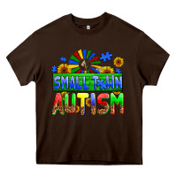 Chocolate Brown small town autism Heavy Core Tee - AdoDesignShop