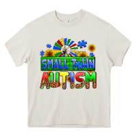 Cream small town autism Heavy Core Tee - AdoDesignShop