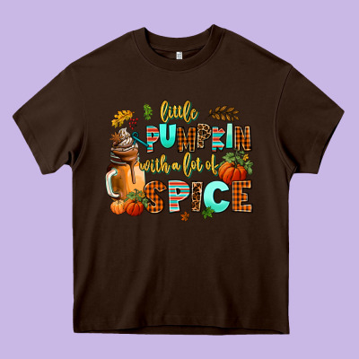 Little Pumpkin With A Lot Of Spice Heavy Core Tee Designed By Adodesignshop