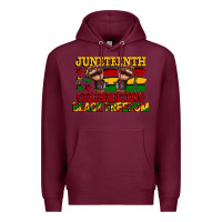 Burgundy juneteenth celebrating black freedom Premium Hoodie - CowGirlArtShop
