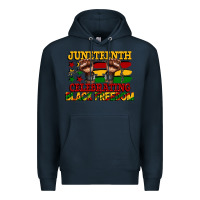 Navy juneteenth celebrating black freedom Premium Hoodie - CowGirlArtShop
