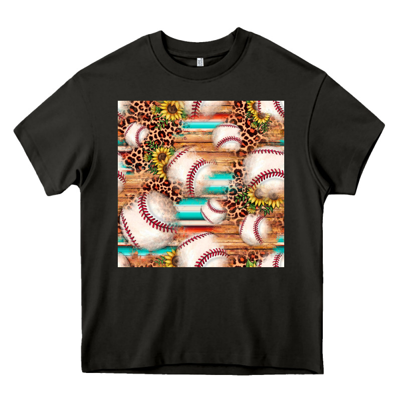 Baseball Leopard Sunflower Seamless Pattern Heavy Core Tee by JahusDesignShop | Teevron
