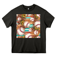 Asphalt baseball leopard sunflower seamless pattern Heavy Core Tee - JahusDesignShop