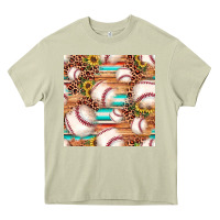 Mossy baseball leopard sunflower seamless pattern Heavy Core Tee - JahusDesignShop