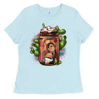Baby Blue mexican coffee cup cactus Ladies Tee - JahusDesignShop