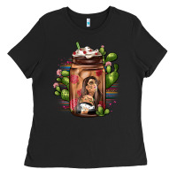 Black mexican coffee cup cactus Ladies Tee - JahusDesignShop