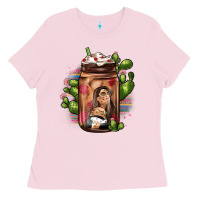 Bubblegum Pink mexican coffee cup cactus Ladies Tee - JahusDesignShop