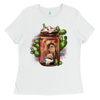 White mexican coffee cup cactus Ladies Tee - JahusDesignShop