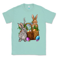 Seafoam Bunnys carrots eggs with basket Easter Classic Tee - NancyCooperArtShop