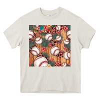 Cream baseball leopard seamless pattern Heavy Core Tee - JahusDesignShop