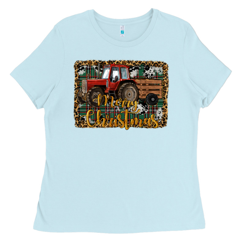 Merry Christmas Tractor Ladies Tee by RanaPortraitStore | Teevron