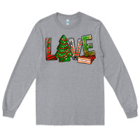 Heather Grey Love Christmas tree cake Long Sleeve Tee - NancyCooperArtShop