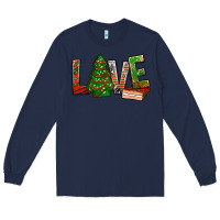 Navy Love Christmas tree cake Long Sleeve Tee - NancyCooperArtShop
