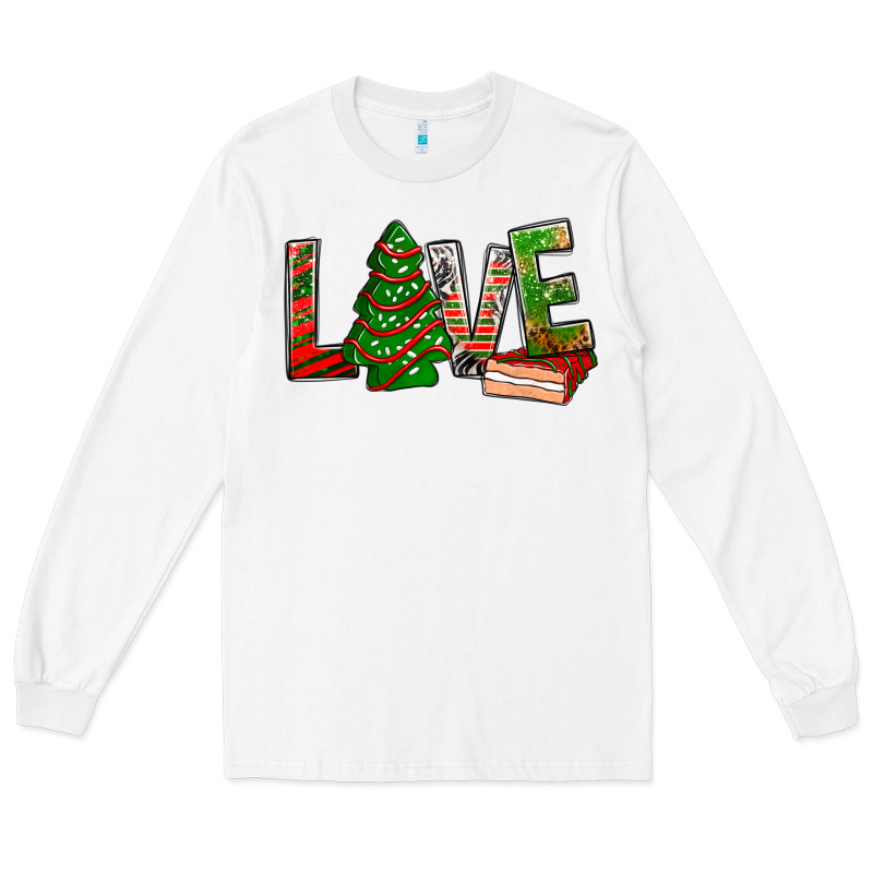 Love Christmas Tree Cake Long Sleeve Tee by NancyCooperArtShop | Teevron