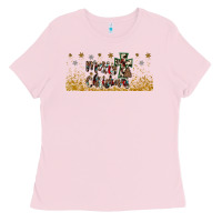 Bubblegum Pink merry christmas cross Ladies Tee - JahusDesignShop