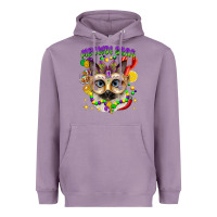 Lavender meowdi gras mardi gras cat Heavyweight Hoodie - CowGirlArtShop