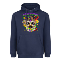 Navy meowdi gras mardi gras cat Heavyweight Hoodie - CowGirlArtShop
