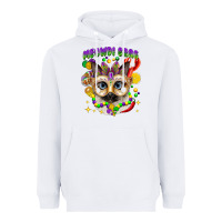 White meowdi gras mardi gras cat Heavyweight Hoodie - CowGirlArtShop
