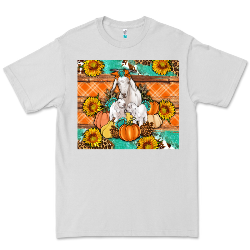 Goat Family Fall Pumpkins Gemstone Premium Tee by Artiststas | Teevron
