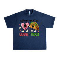 Navy all you need is love and tacos Urban Heavy Tee - MaliasSmallBusiness
