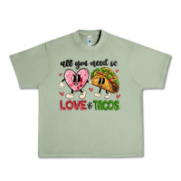 Oil Green all you need is love and tacos Urban Heavy Tee - MaliasSmallBusiness