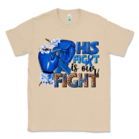 Mushroom his fight is our fight colon cancer blue ribbon Classic Tee - NancyCooperArtShop