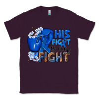 Plum his fight is our fight colon cancer blue ribbon Classic Tee - NancyCooperArtShop