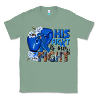 Sage his fight is our fight colon cancer blue ribbon Classic Tee - NancyCooperArtShop