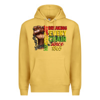 Antique Gold juneteenth breaking every chain since 1865 Premium Hoodie - CowGirlArtShop