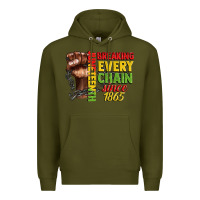 Army Green juneteenth breaking every chain since 1865 Premium Hoodie - CowGirlArtShop