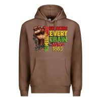 Chestnut juneteenth breaking every chain since 1865 Premium Hoodie - CowGirlArtShop