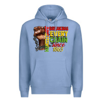 Colony Blue juneteenth breaking every chain since 1865 Premium Hoodie - CowGirlArtShop