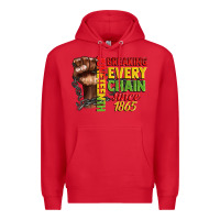 Red juneteenth breaking every chain since 1865 Premium Hoodie - CowGirlArtShop